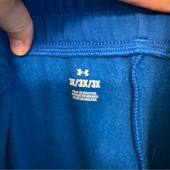 Under Armour Rival Fleece lined cotton Jogger sweat pants teal blue plus size 3X - Picture 9 of 13